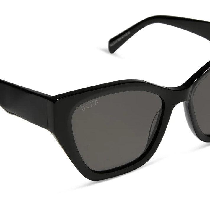 Evie Sunglasses - Black + Grey Polarized - Jaffi's