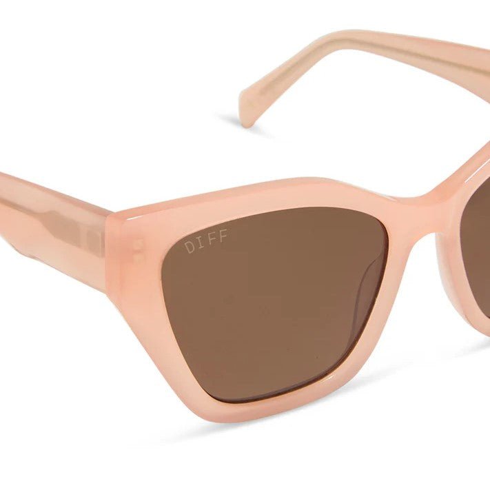 Evie Sunglasses - Peach + Brown Polarized - Jaffi's