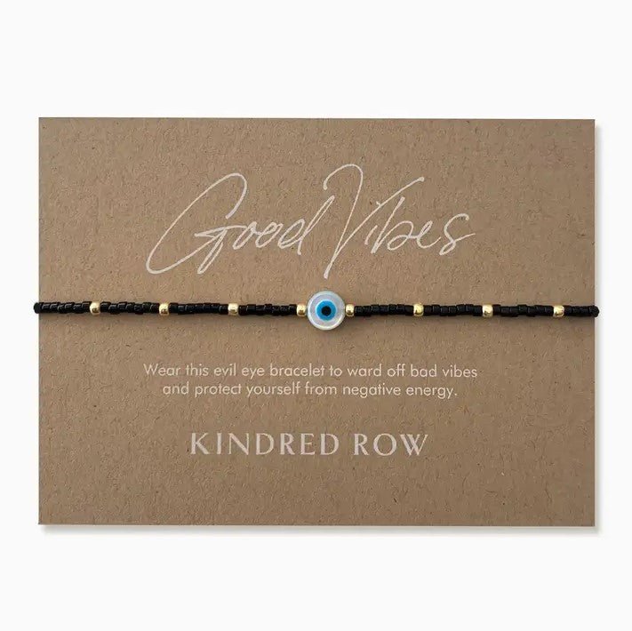 Evil Eye Beaded Bracelet - Black - Jaffi&