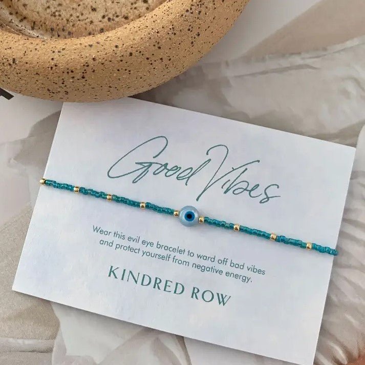 Evil Eye Beaded Bracelet - Ocean Blue - Jaffi's