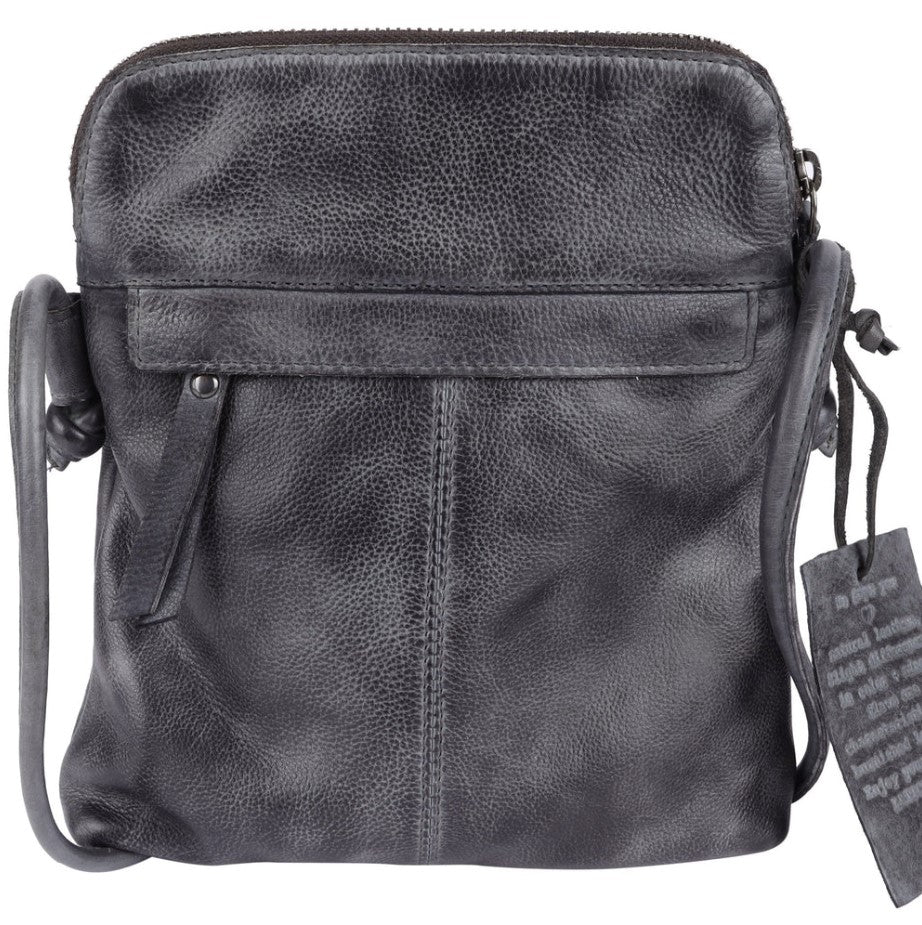 Ezra Leather Crossbody - Charcoal