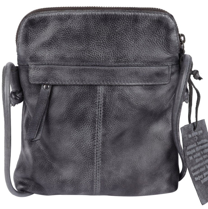 Ezra Leather Crossbody - Charcoal
