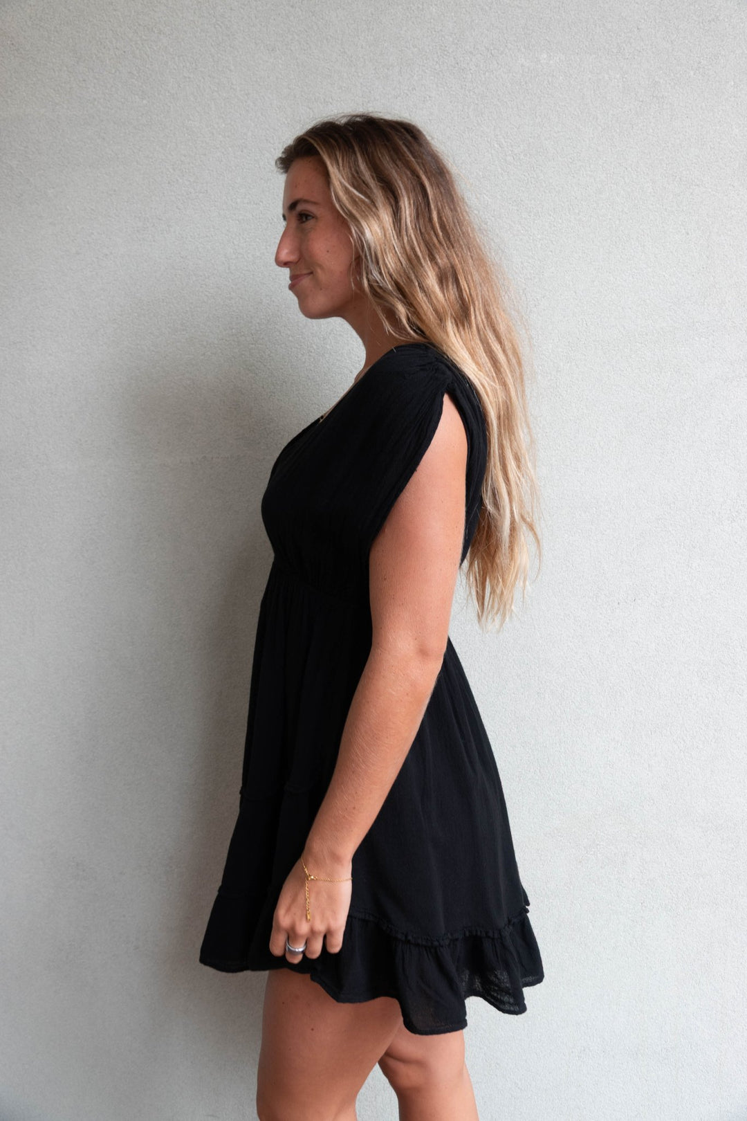 Faye Coverup Mini Dress - Black - Jaffi's