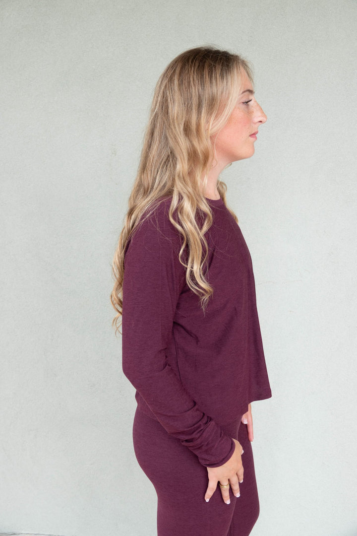 Featherweight Daydreamer Pullover - Cabernet Heather - Jaffi&