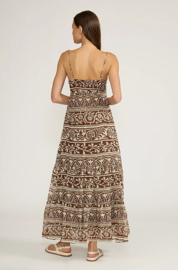 Fiona Maxi Dress - Brown/Cream
