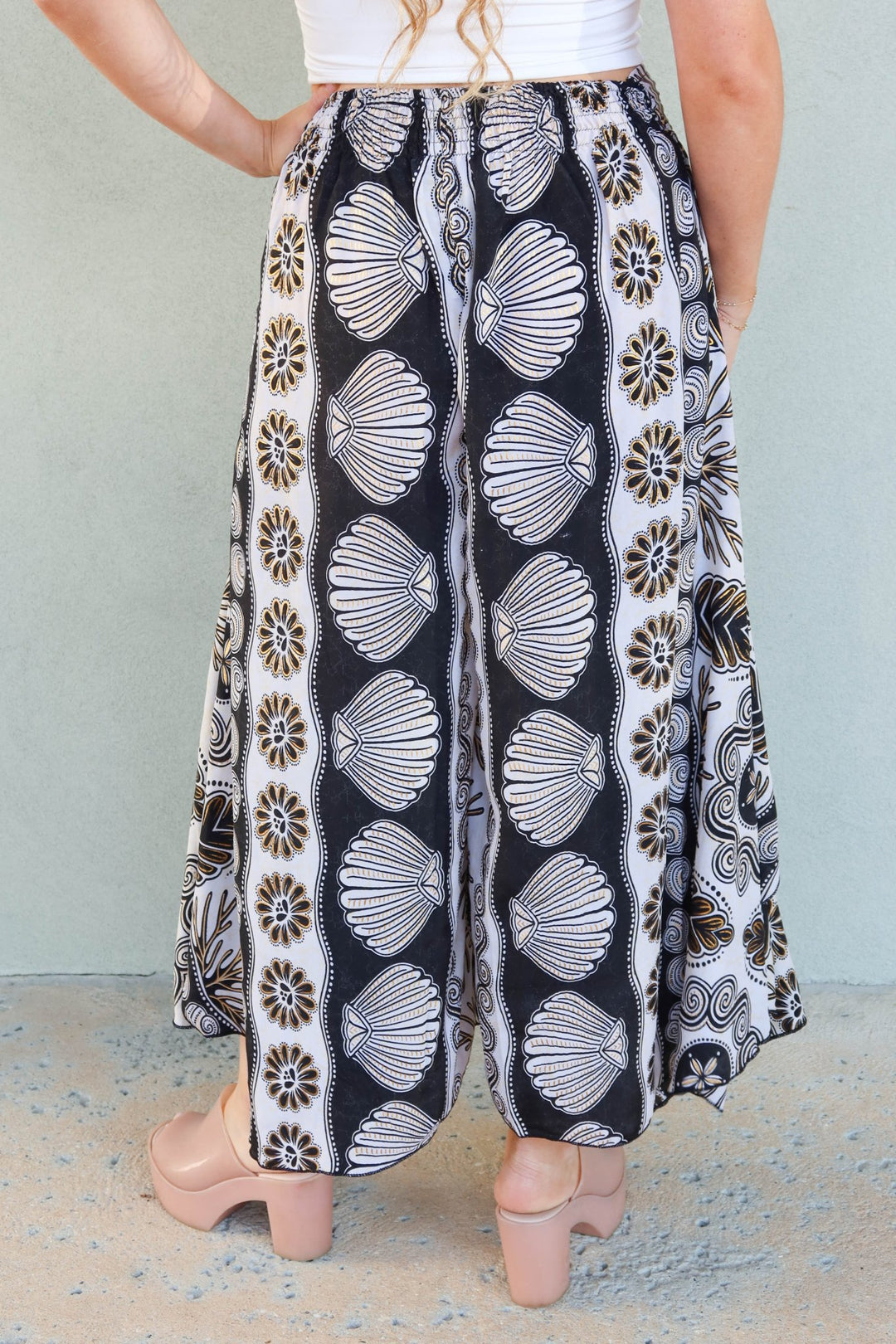 Fishtail Pant - Seashell Print - Jaffi's