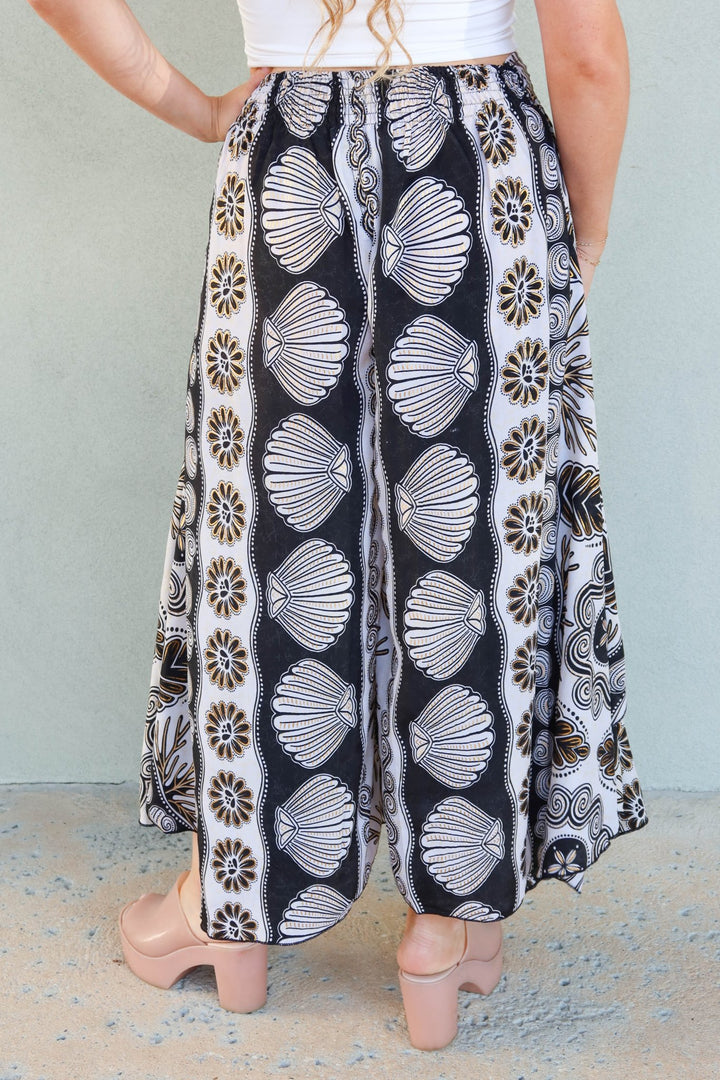 Fishtail Pant - Seashell Print - Jaffi's