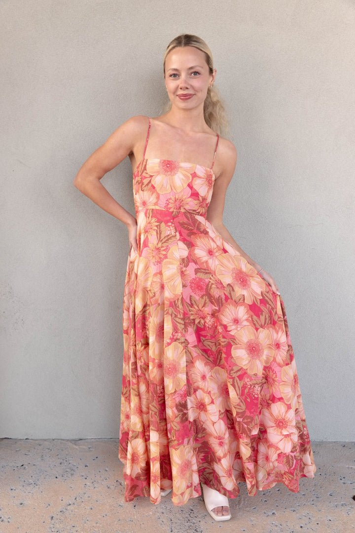 Floral Dress - Coral Multi - Jaffi's