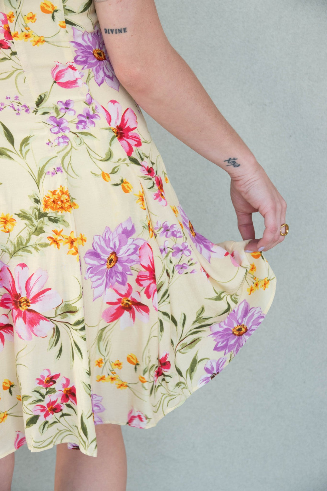 Floral Tank Dress - Butter Multi - Jaffi's