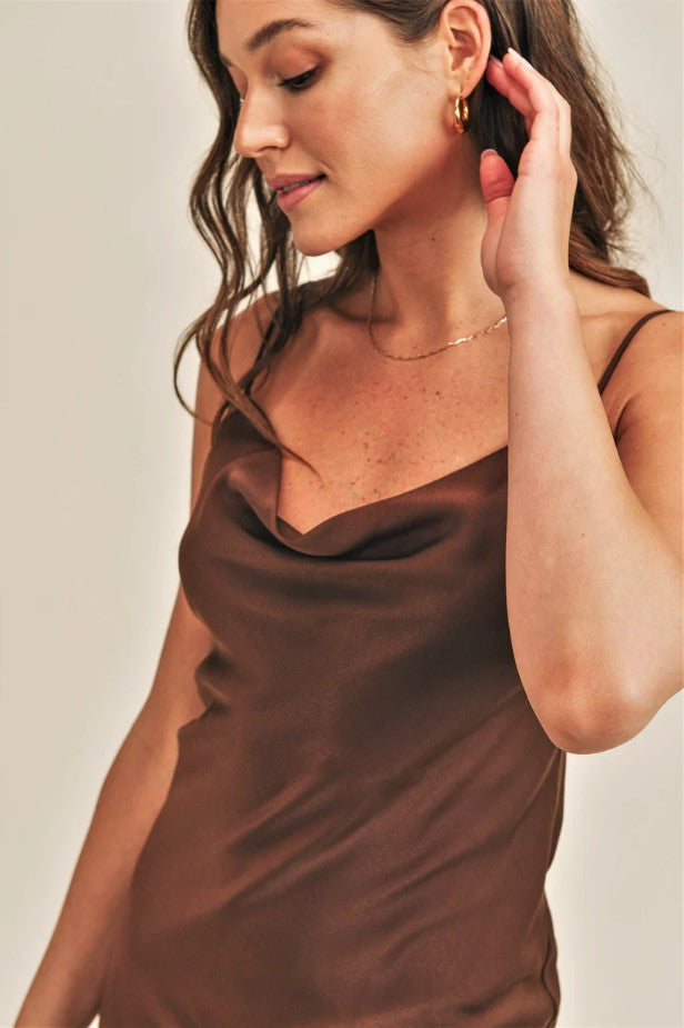 Florence Midi Dress - Brown