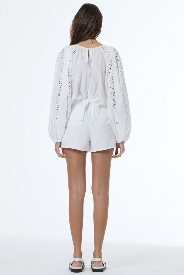 Florentina Eyelet Top - Bone - Jaffi's