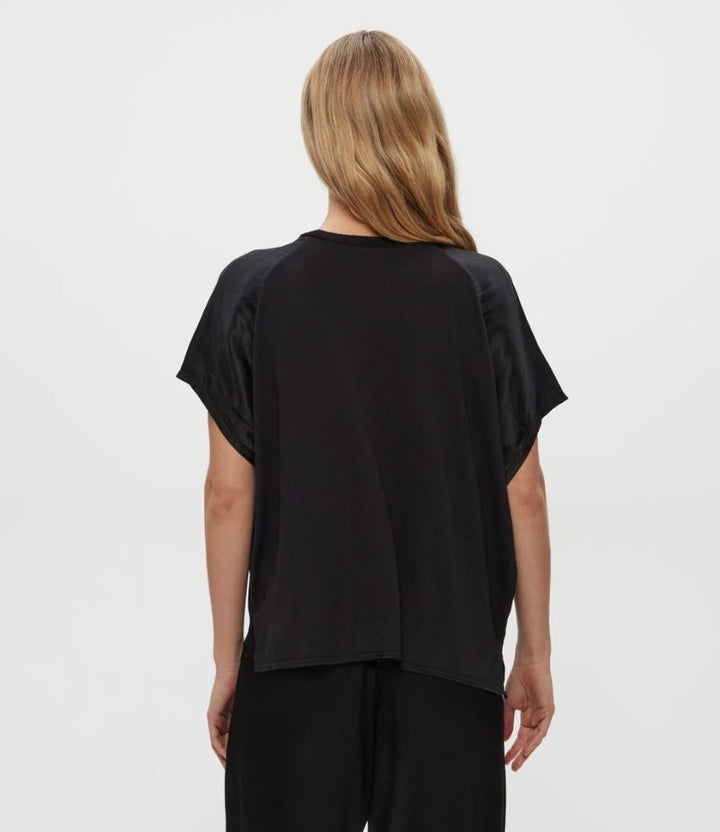 Satin Flow Tee - Black