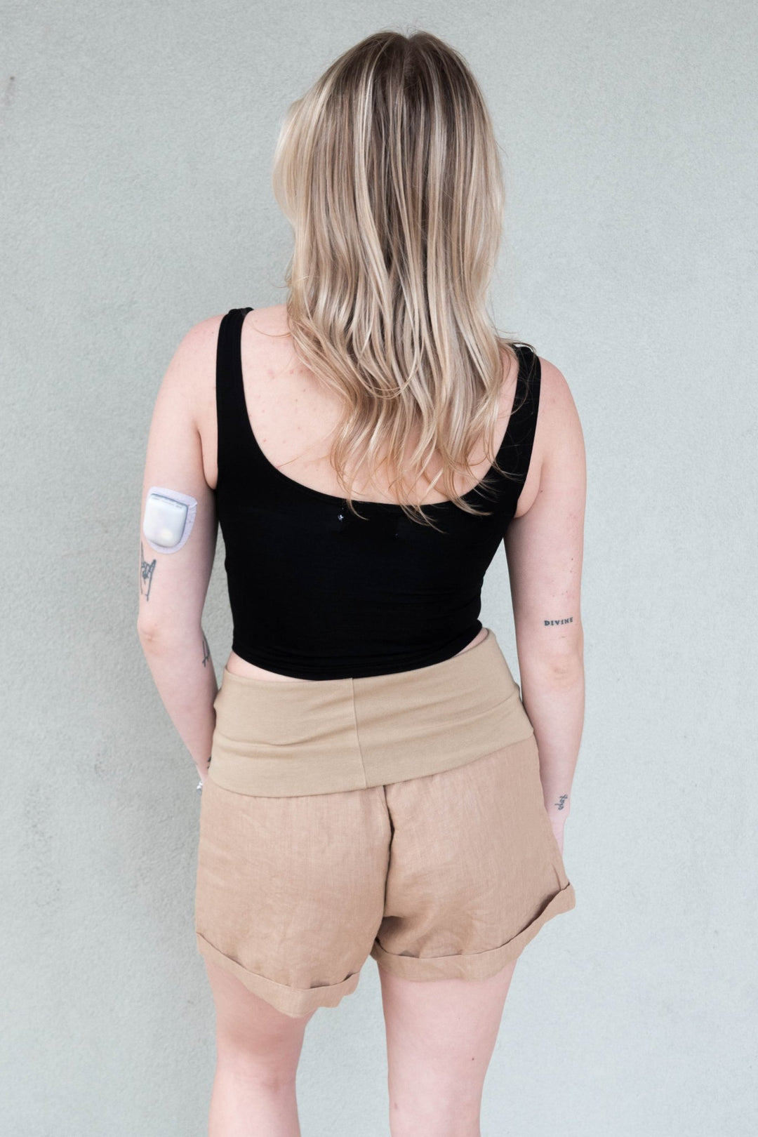 Fold Over Linen Short - Sand - Jaffi's