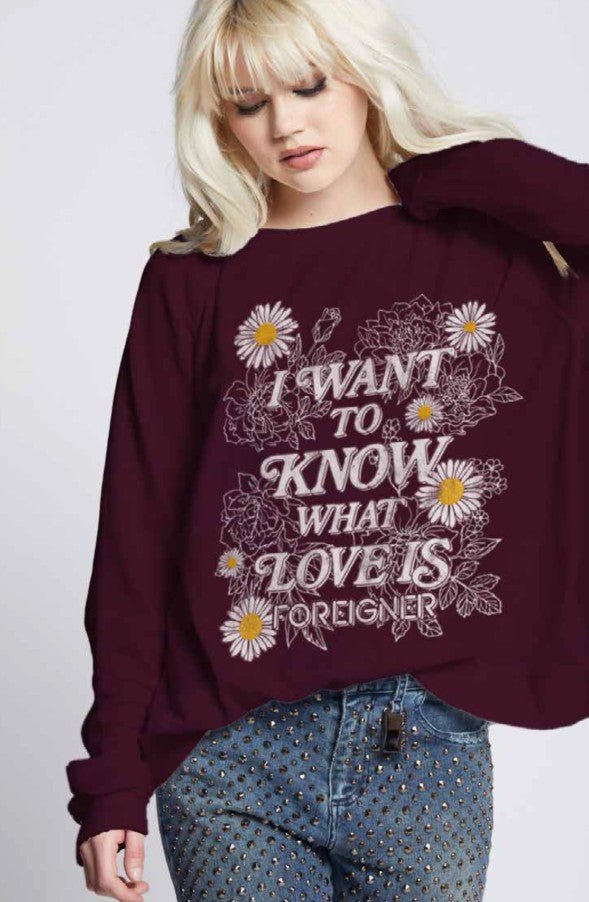 Foreigner Sweatshirt - Vintage Wine - Jaffi's