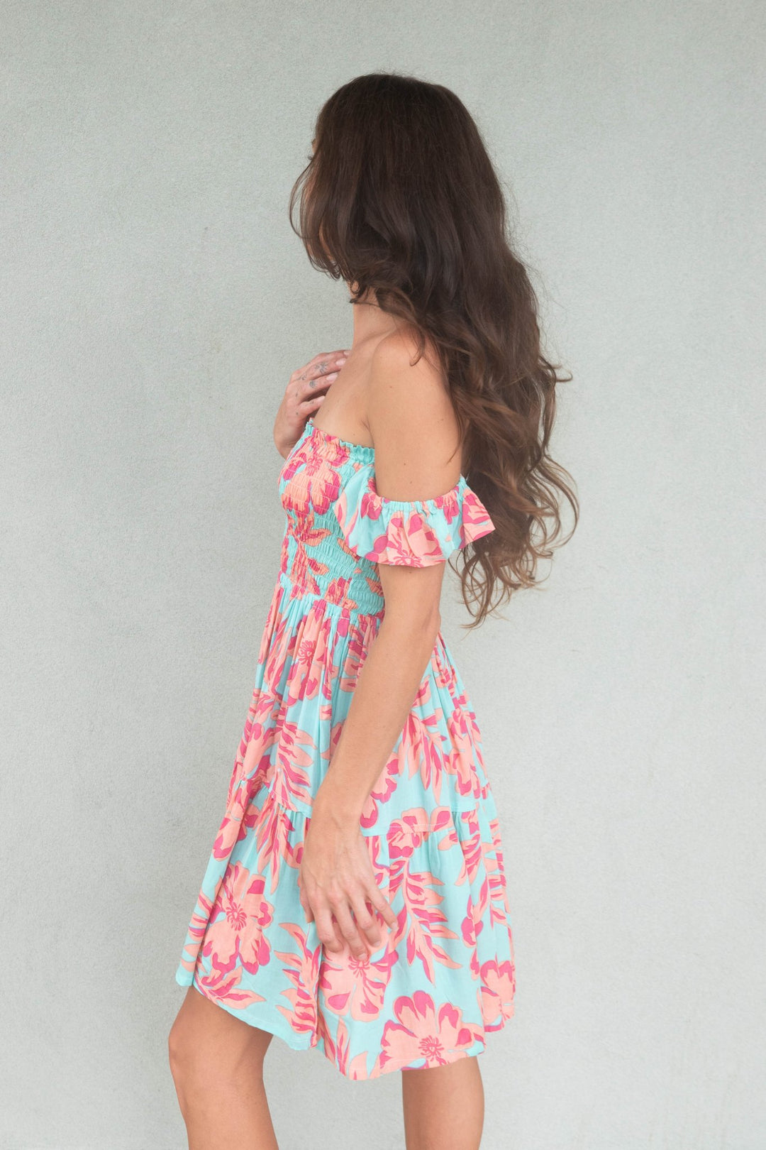 French Mini Dress - Seychelles Turquoise - Jaffi's