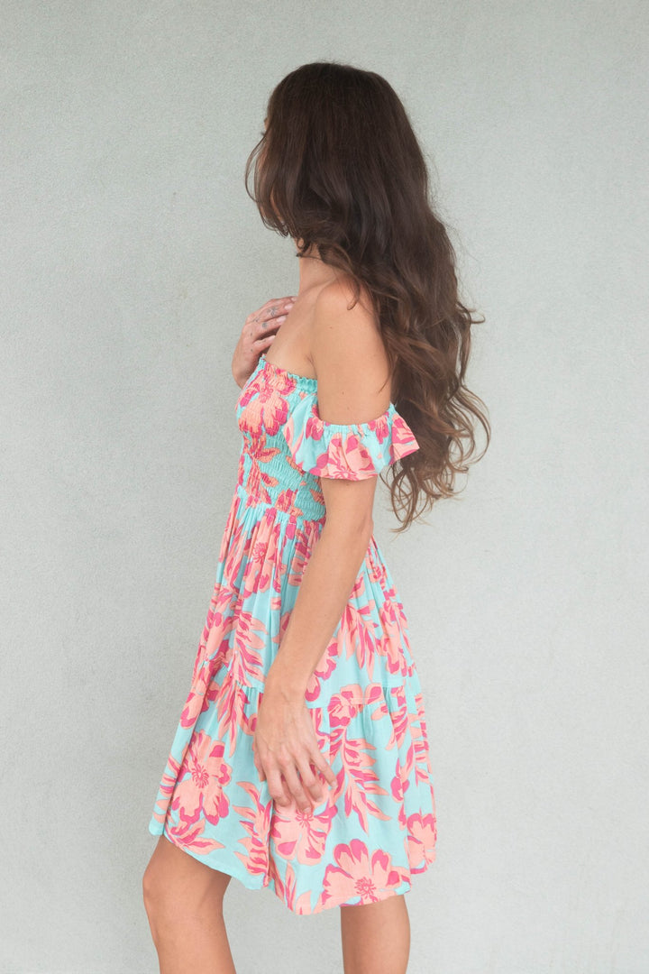 French Mini Dress - Seychelles Turquoise - Jaffi's