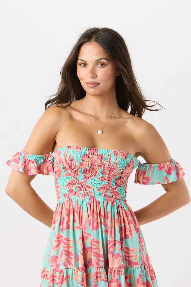 French Mini Dress - Seychelles Turquoise