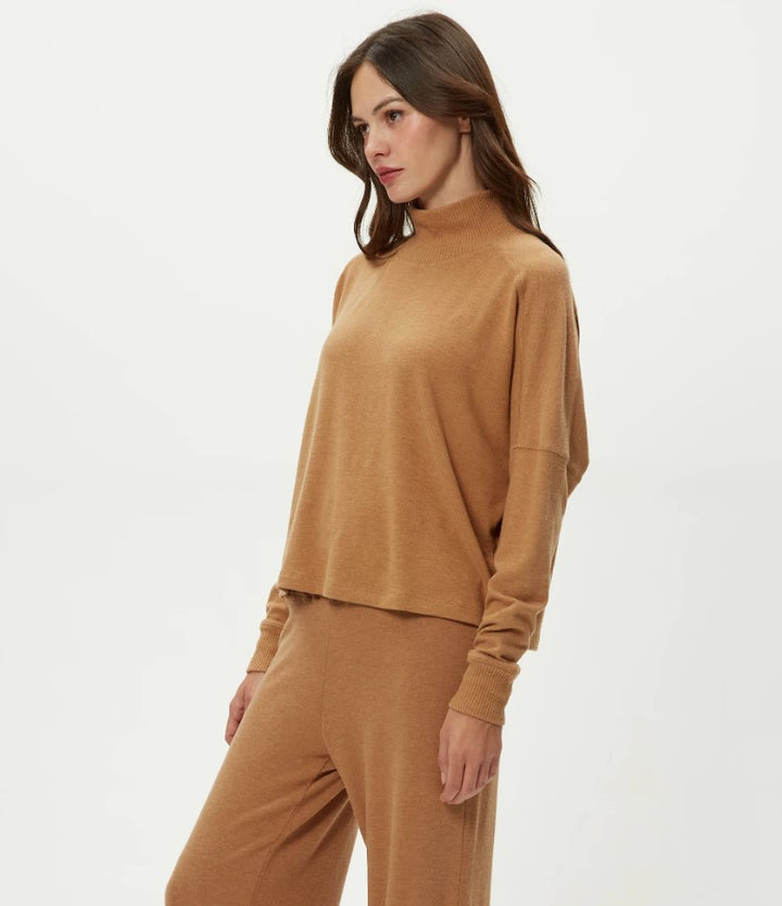 Frida Mock Neck Top - Cumin