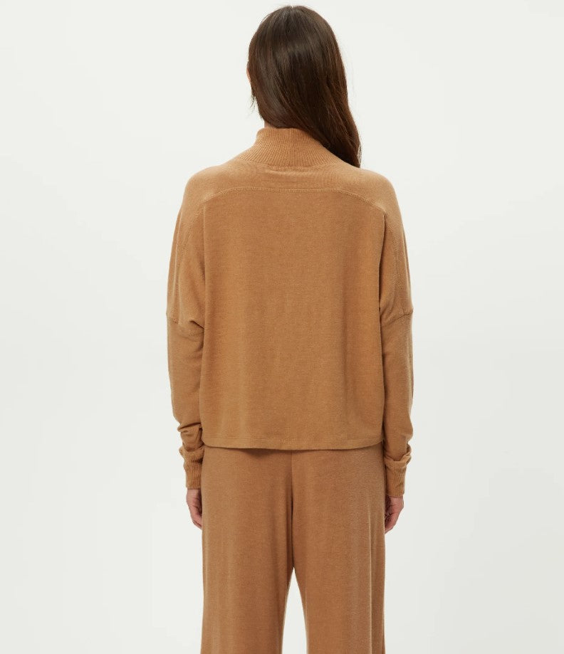 Frida Mock Neck Top - Cumin