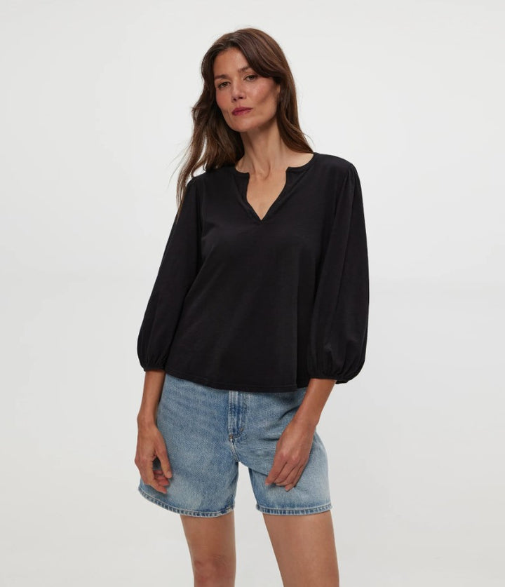 Gabi Puff Sleeve Top - Black
