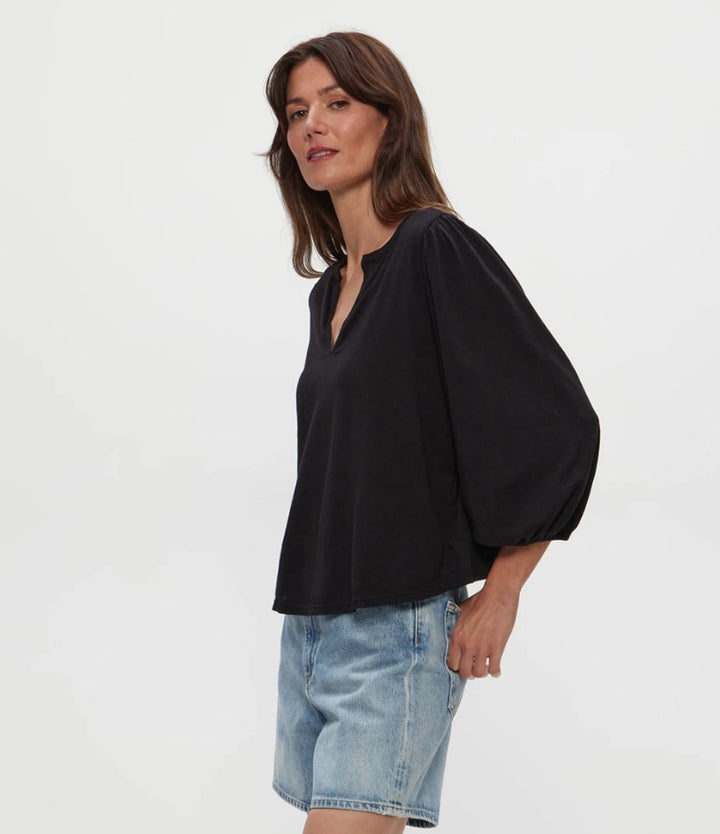Gabi Puff Sleeve Top - Black