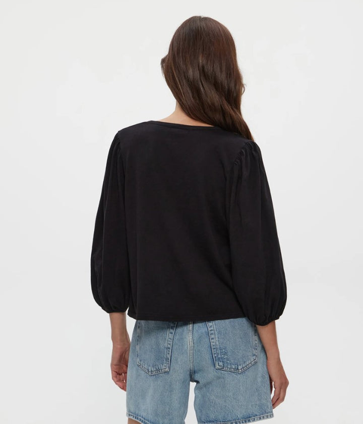 Gabi Puff Sleeve Top - Black