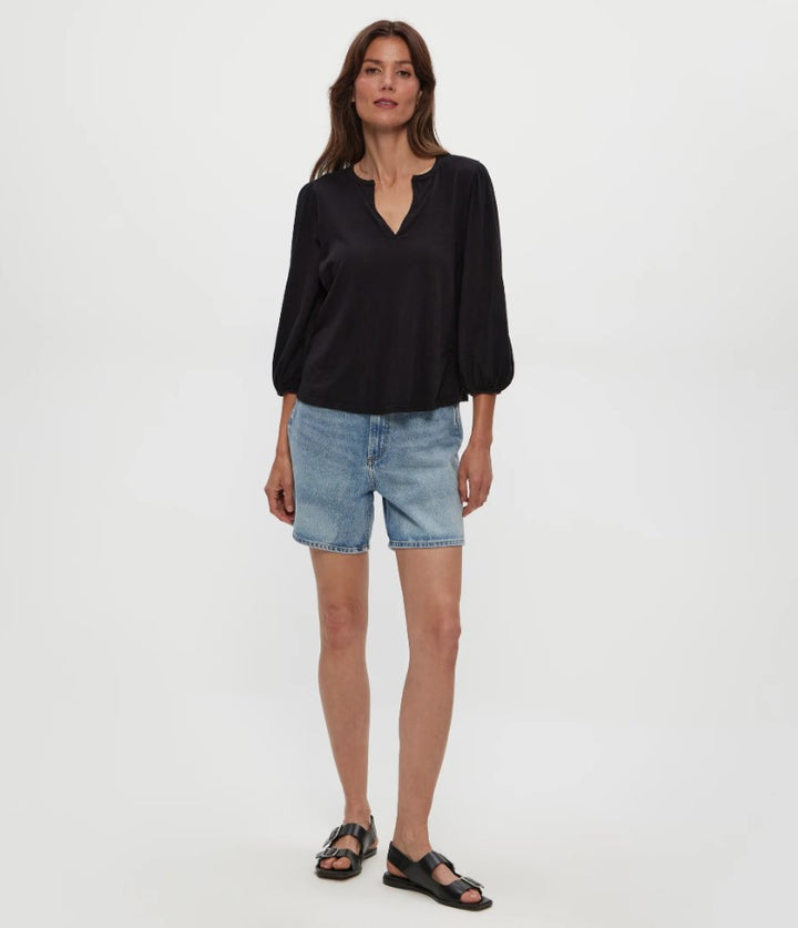 Gabi Puff Sleeve Top - Black