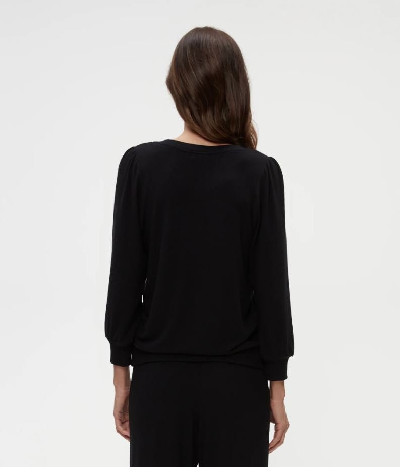 Gabriella V Neck Top - Black - Jaffi&
