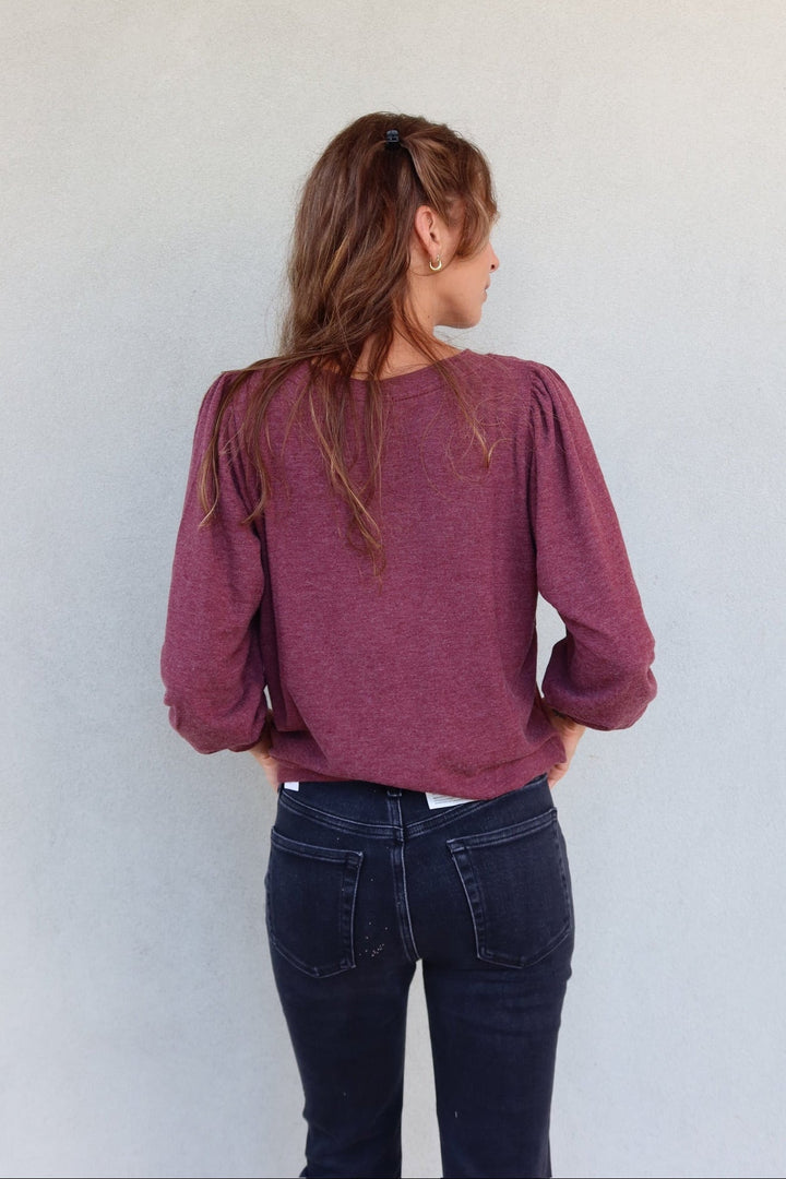 Gabriella V Neck Top - Port Royale - Jaffi&