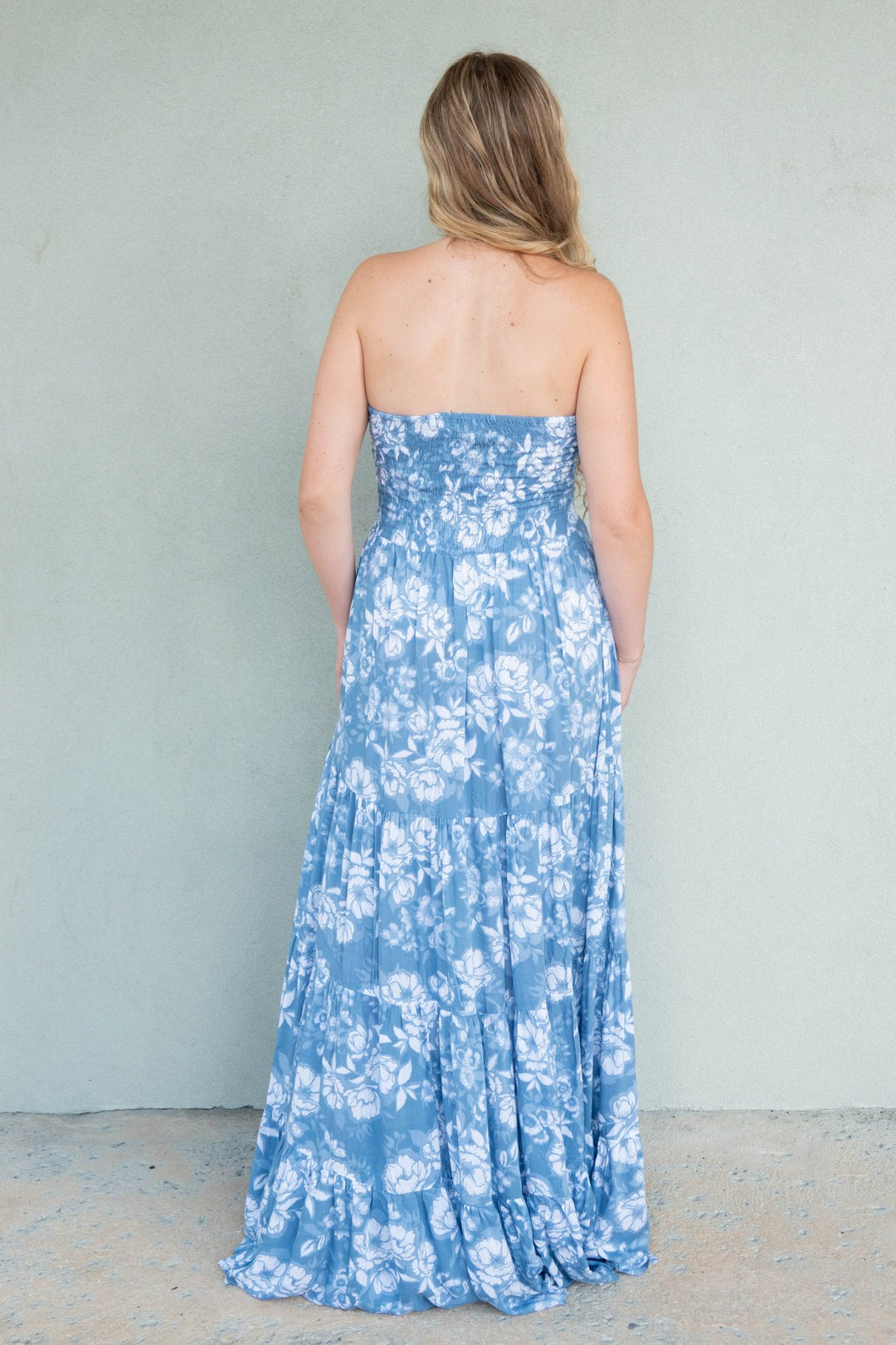 Gardenia Maxi Dress - Garden Reverie Sky - Jaffi&