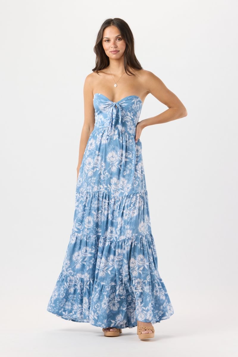 Gardenia Maxi Dress - Garden Reverie Sky - Jaffi's