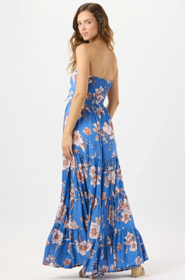 Blue Blooming Orchid Gardenia Maxi Dress