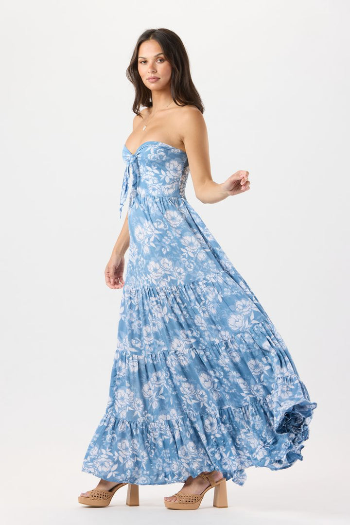 Gardenia Maxi Dress - Garden Reverie Sky