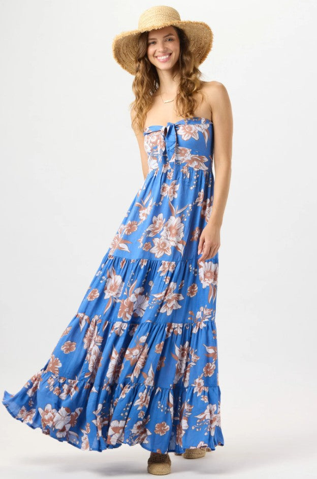 Blue Blooming Orchid Gardenia Maxi Dress