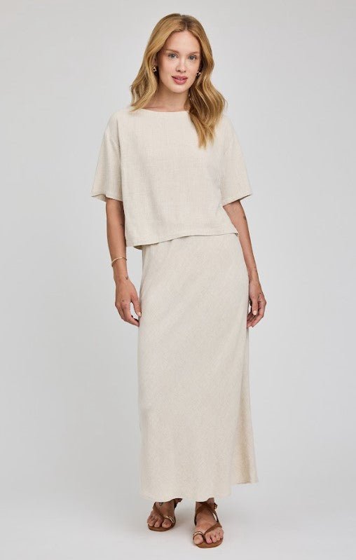 Gemini Short Sleeve Top - Linen - Jaffi's