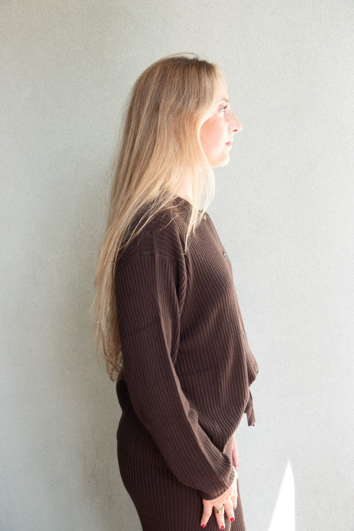 Georgie Rib Cardigan - Java - Jaffi&