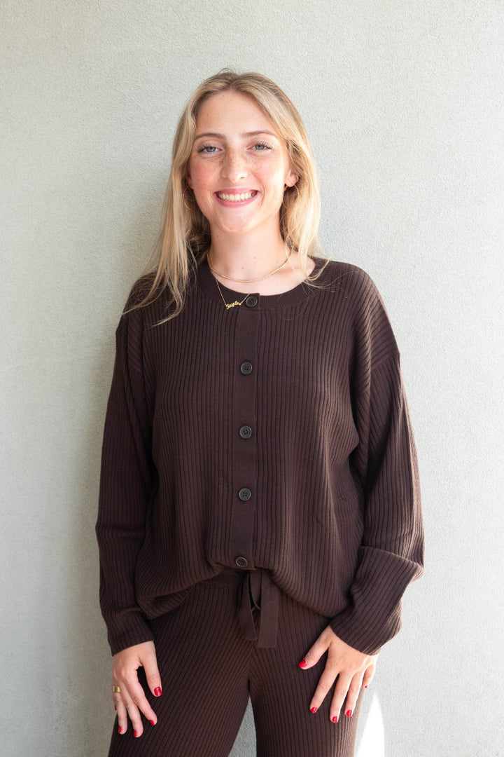 Georgie Rib Cardigan - Java - Jaffi&