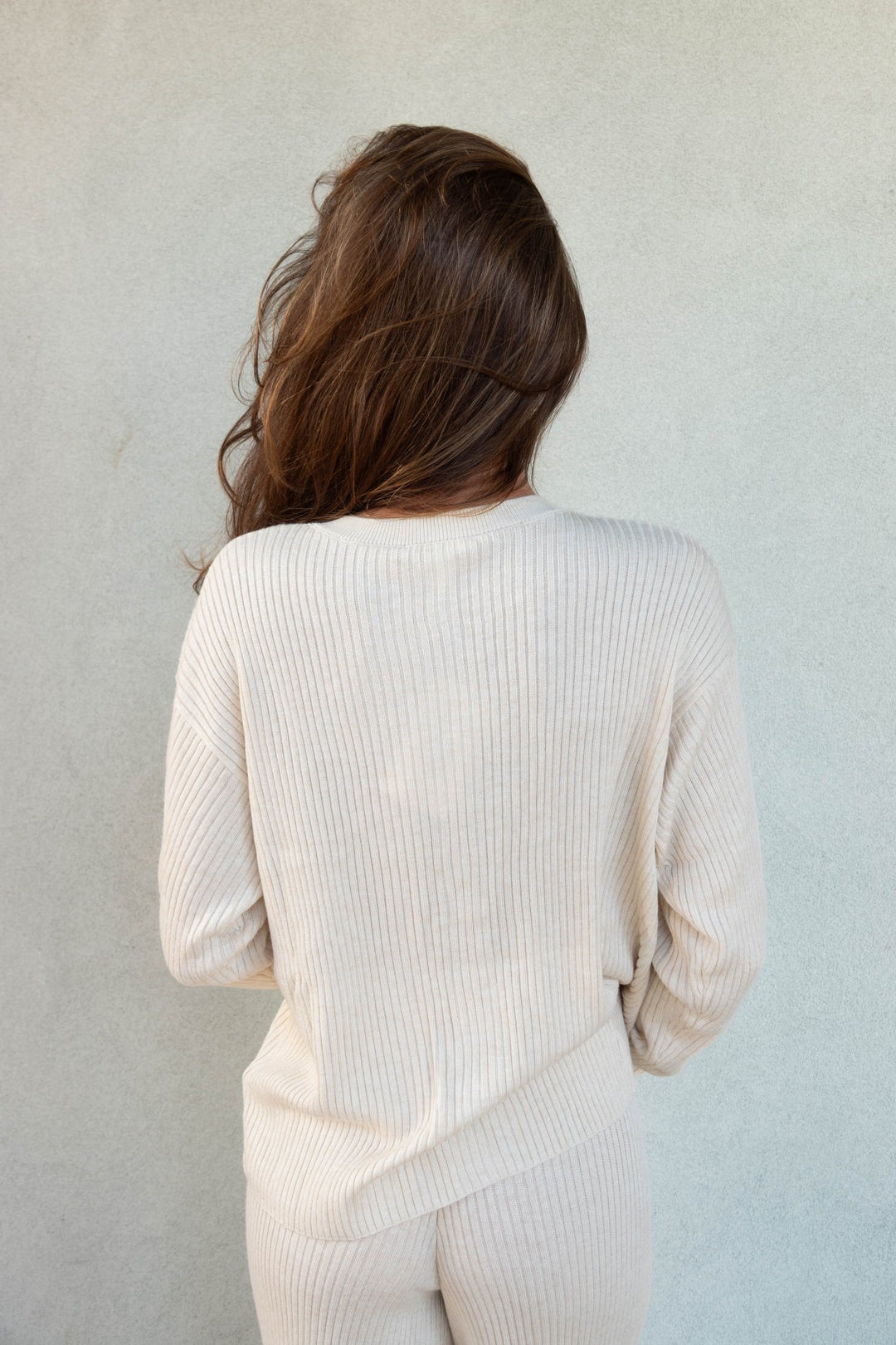 Georgie Rib Cardigan - Wheat Heather - Jaffi&