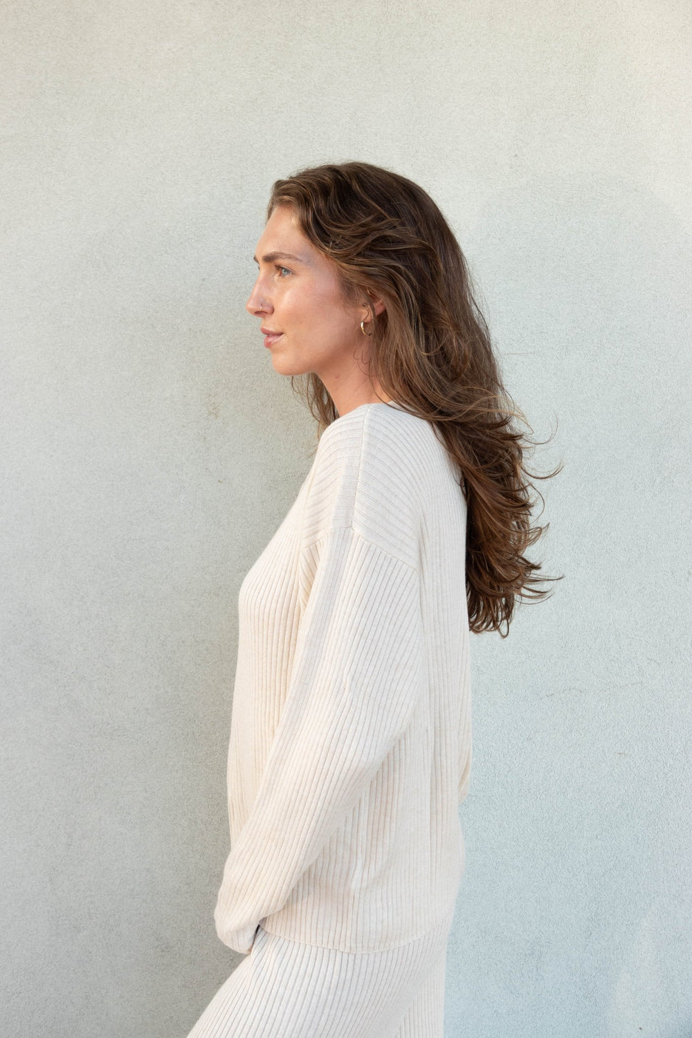 Georgie Rib Cardigan - Wheat Heather - Jaffi's