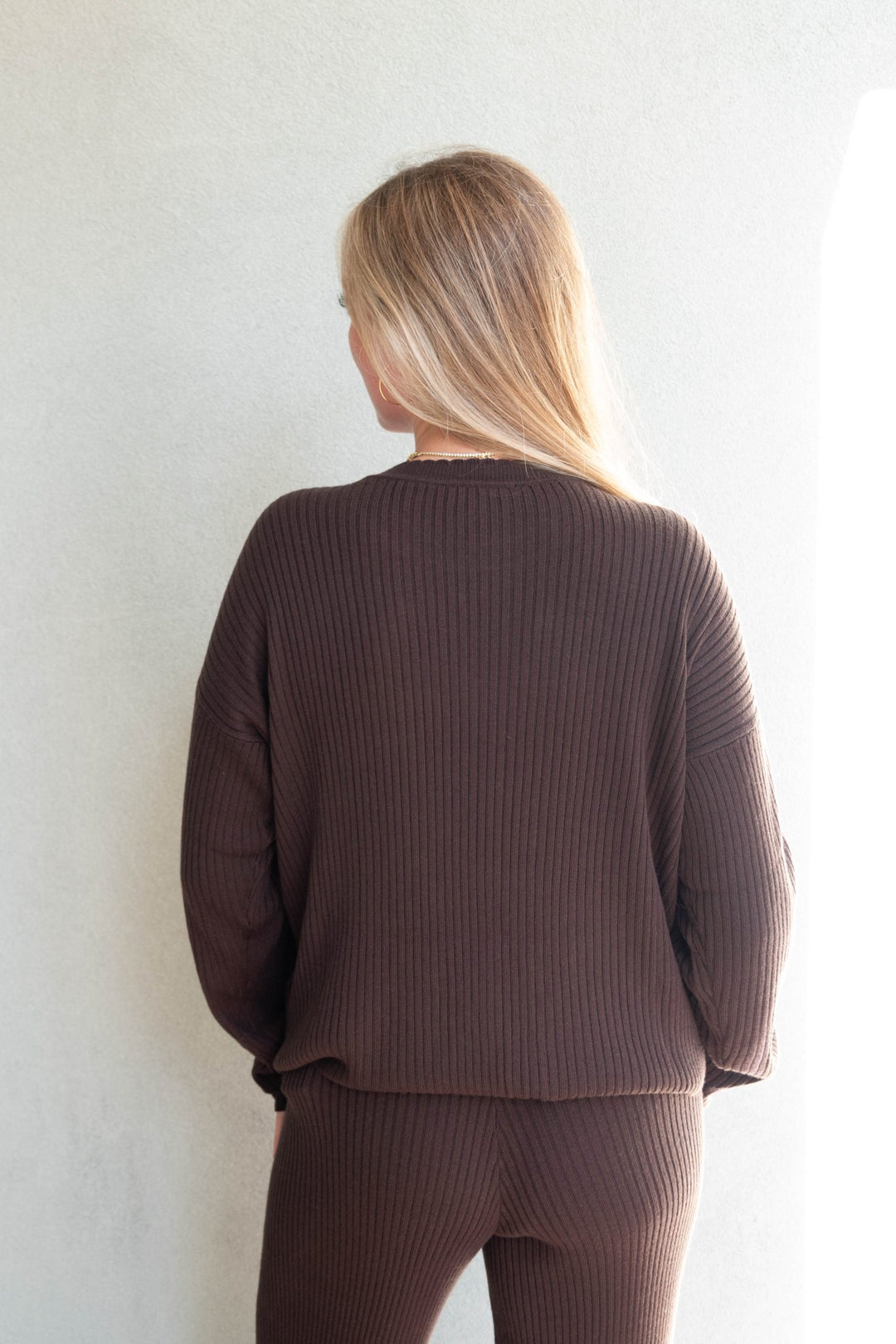 Gerogie Rib Crew Neck Pullover - Java - Jaffi&