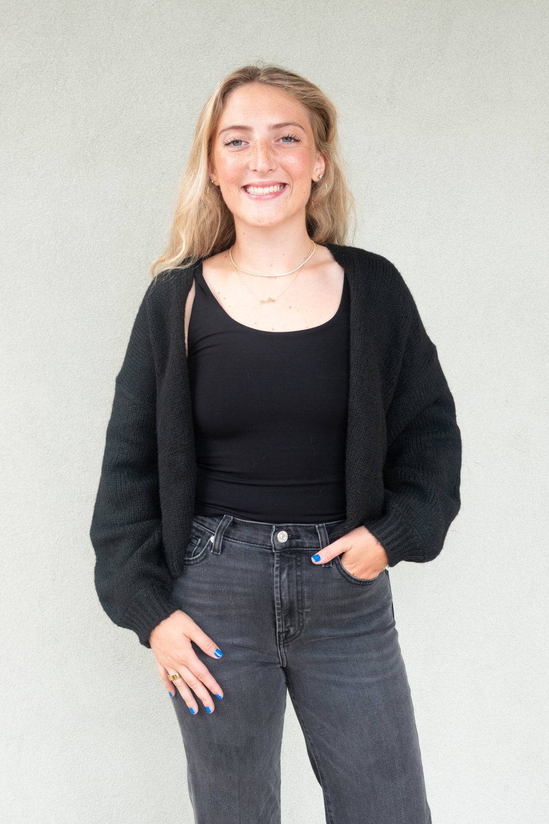 Giada Cardigan - Black - Jaffi's