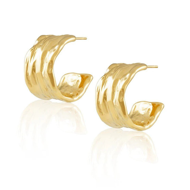Gina Hammered Hoop - Jaffi's