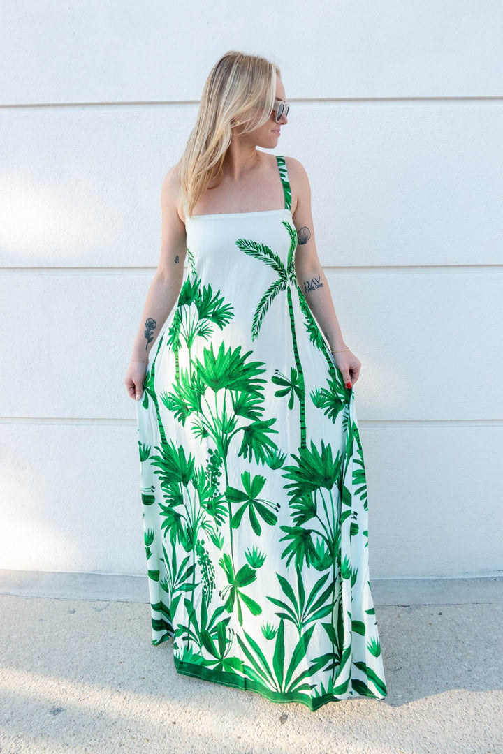 Giselle Dress - Green Bali Jungle - Jaffi's