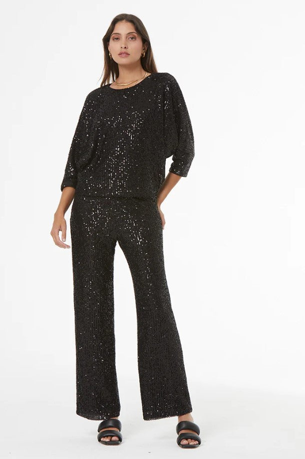 Glimmer Top - Black Sequin