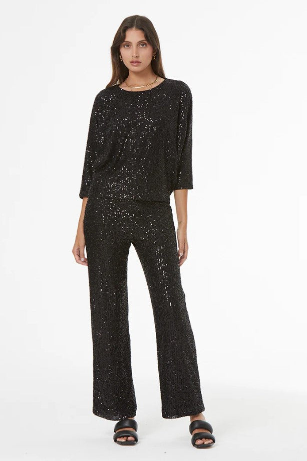 Glimmer Top - Black Sequin