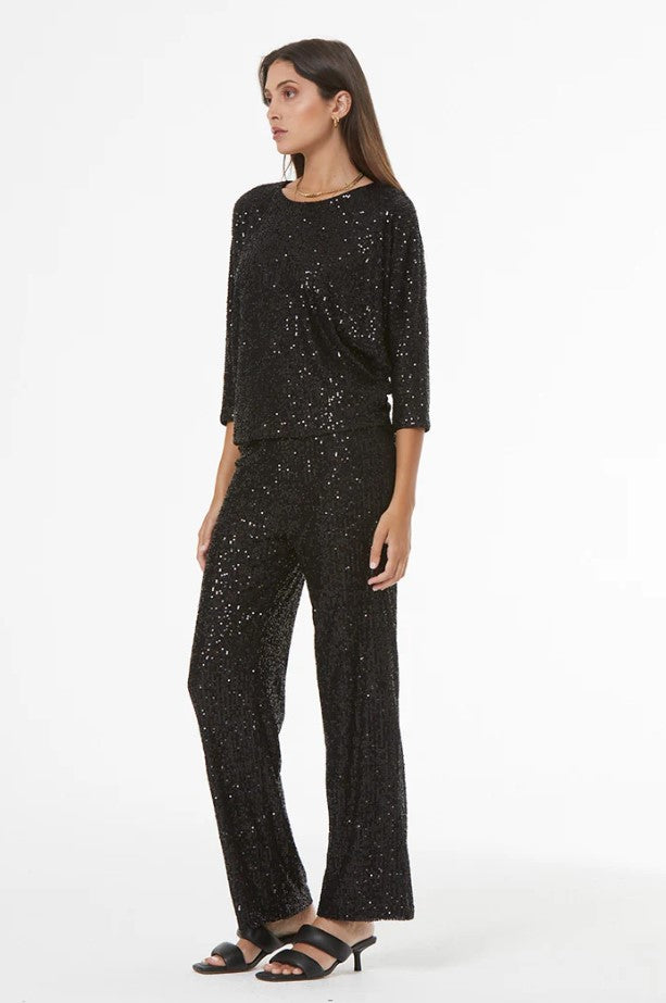 Glimmer Top - Black Sequin