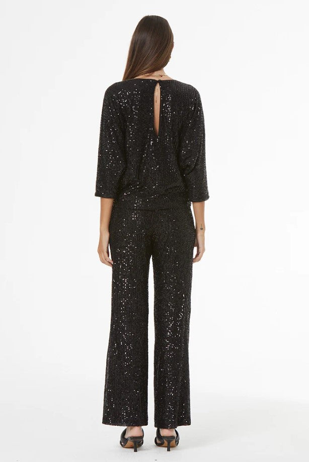 Glimmer Top - Black Sequin