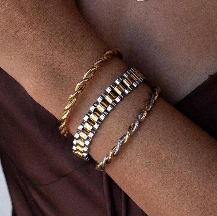 Gold All Love Cuff Bracelet - Jaffi&