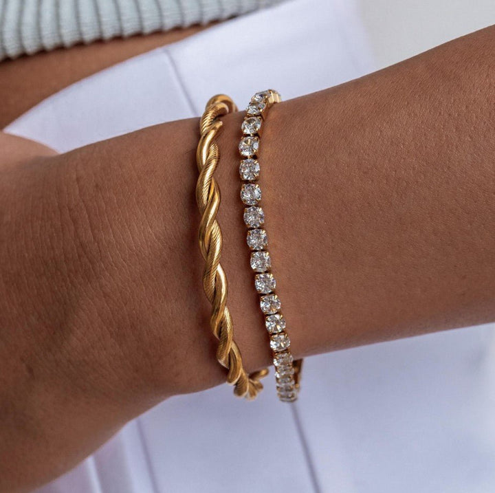 Gold All Love Cuff Bracelet - Jaffi&