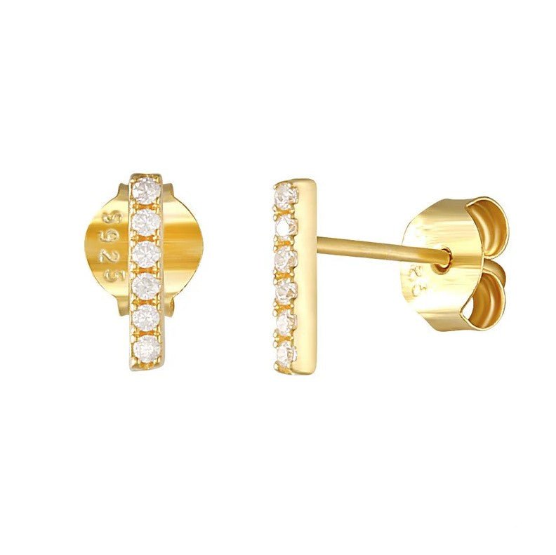 Gold Boca Bar Stud Earrings - Jaffi's
